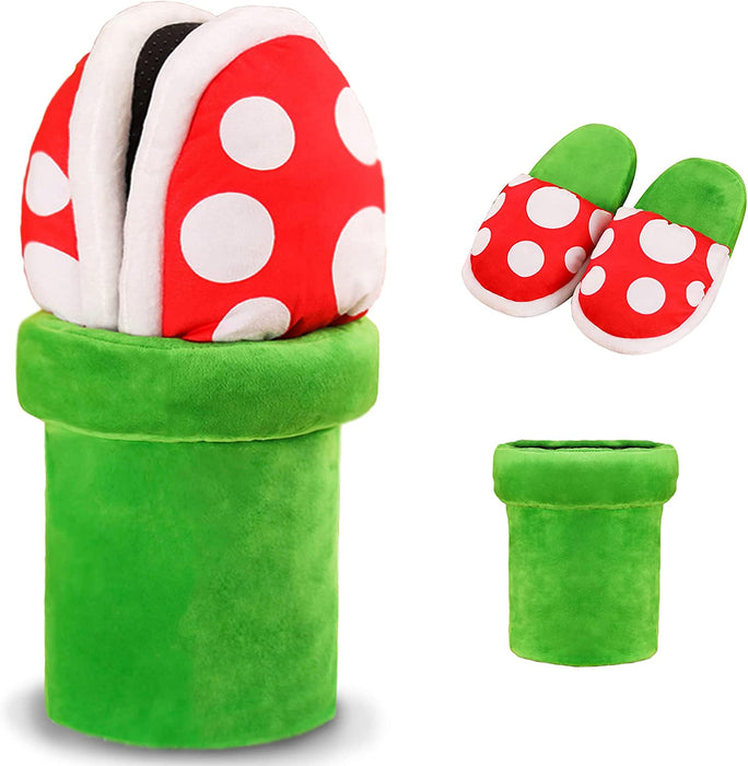 Super Mario Piranha Plant Slippers and Pipe Holder